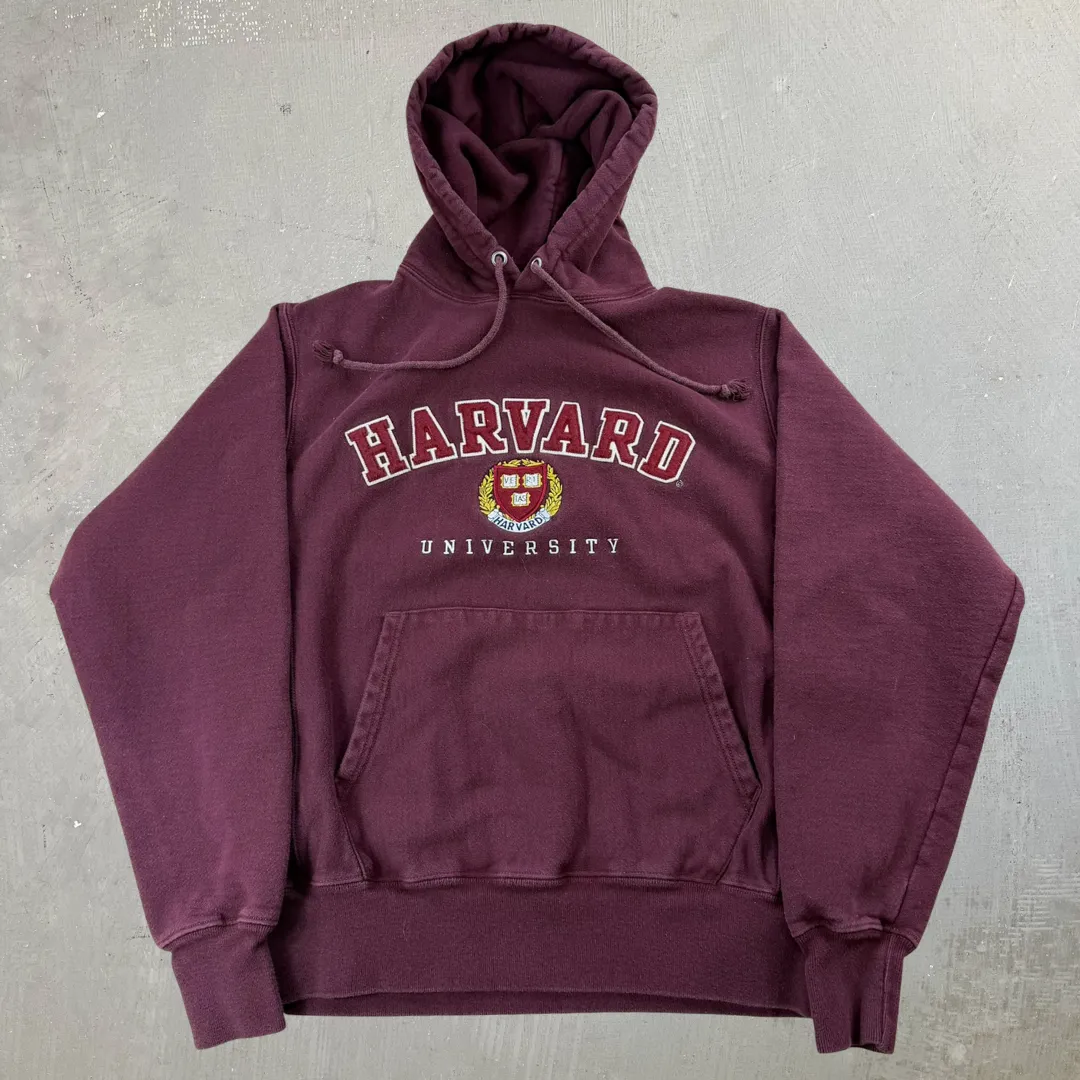 J- Champion Reverse Weave Harvard University Embroidered Logo & Text Hoodie - M sold by HG Vintage