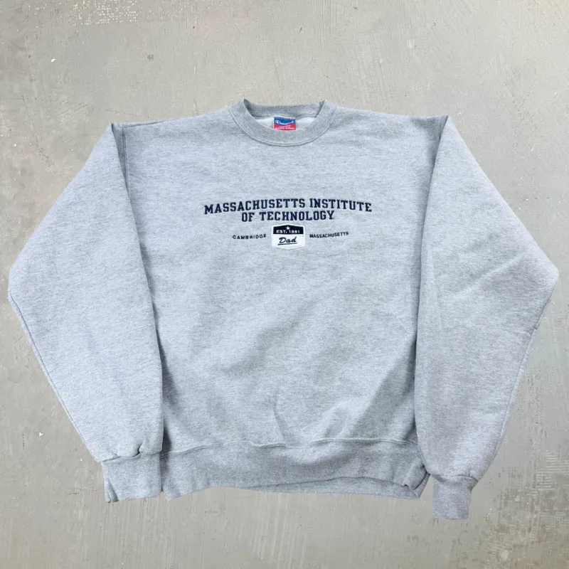 J- Massachusetts Institute Of Technology Embroidered Text Champion Crewneck - M sold by HG Vintage
