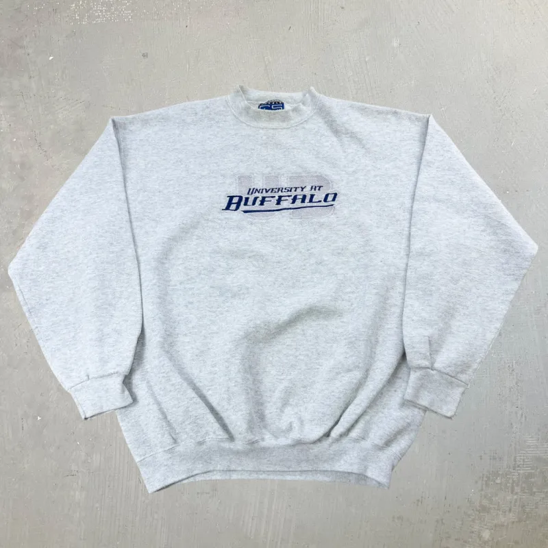 J- Vintage University At Buffalo Embroidered Text Made In USA Crewneck - L sold by HG Vintage