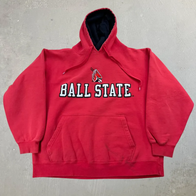 J- Ball State Embroidered Logo & Text Hoodie - XL sold by HG Vintage
