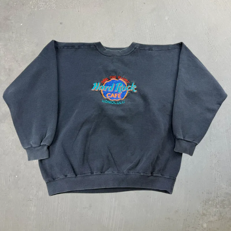 J- Vintage Hard Rock Cafe Honolulu Embroidered Logo Made In USA Crewneck - XL sold by HG Vintage