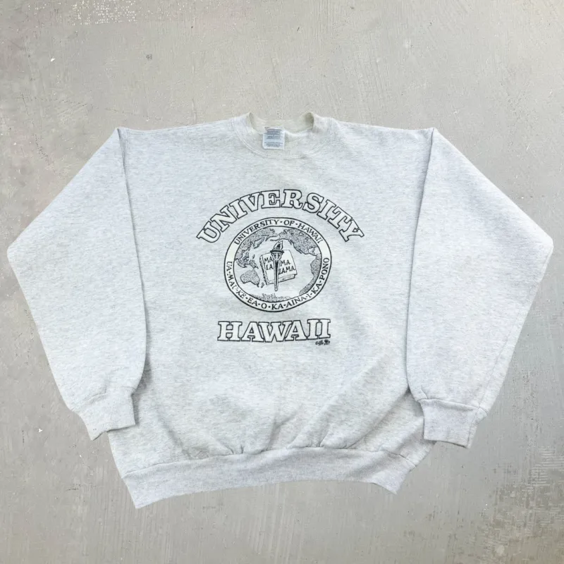 J- Vintage '90 University Of Hawaii Text Hanes Activewear Tag Crewneck - L sold by HG Vintage