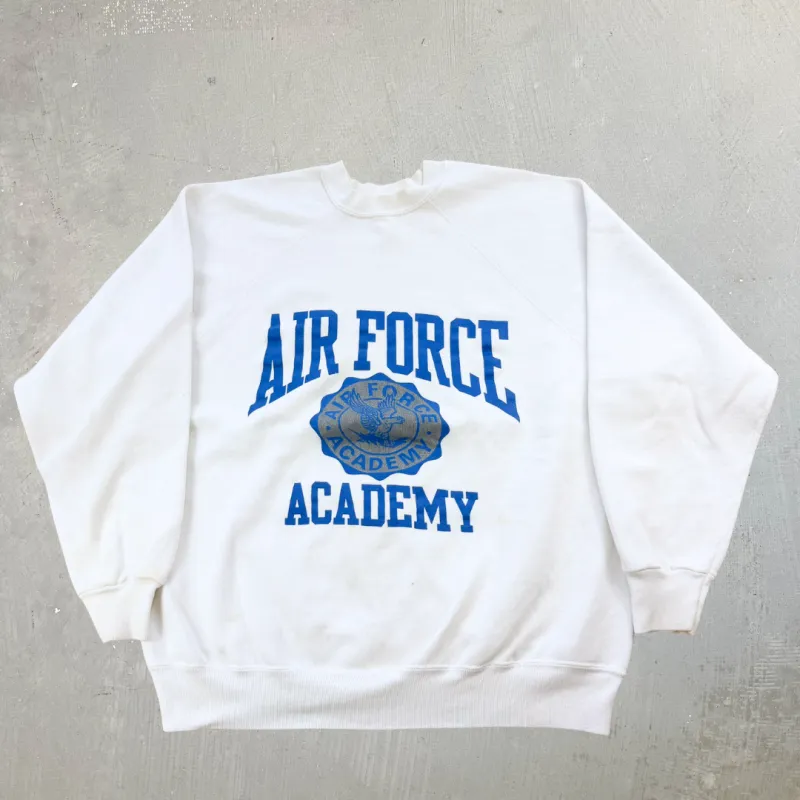 J- Vintage Air Force Academy Text Made In USA Crewneck - L sold by HG Vintage