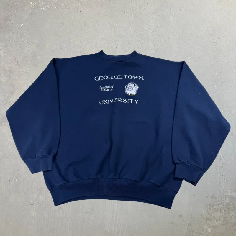 J- Vintage Georgetown University Embroidered Text Made In USA Crewneck - XL sold by HG Vintage