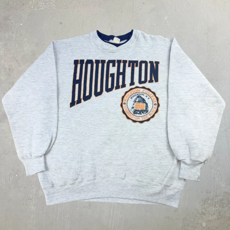 J- Vintage Houghton College NY Text Graphic Made In USA Crewneck - XL sold by HG Vintage