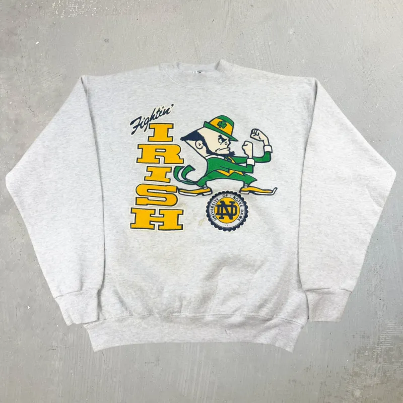 J- Vintage University Of Notre Dame Fightin' Irish Mascot Graphic Made In USA Crewneck - XL sold by HG Vintage