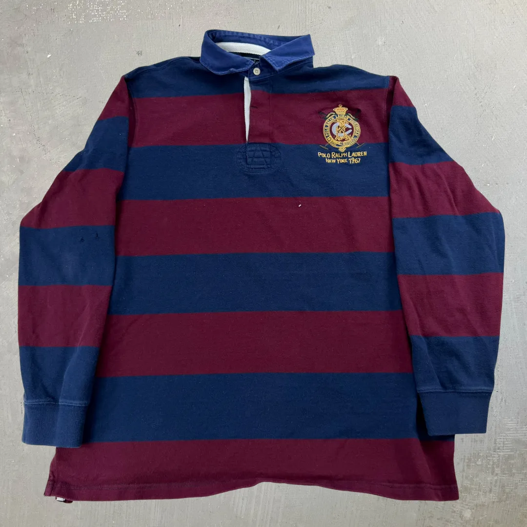J- Vintage Polo Ralph Lauren Embroidered Crest Rugby Shirt - XL sold by HG Vintage