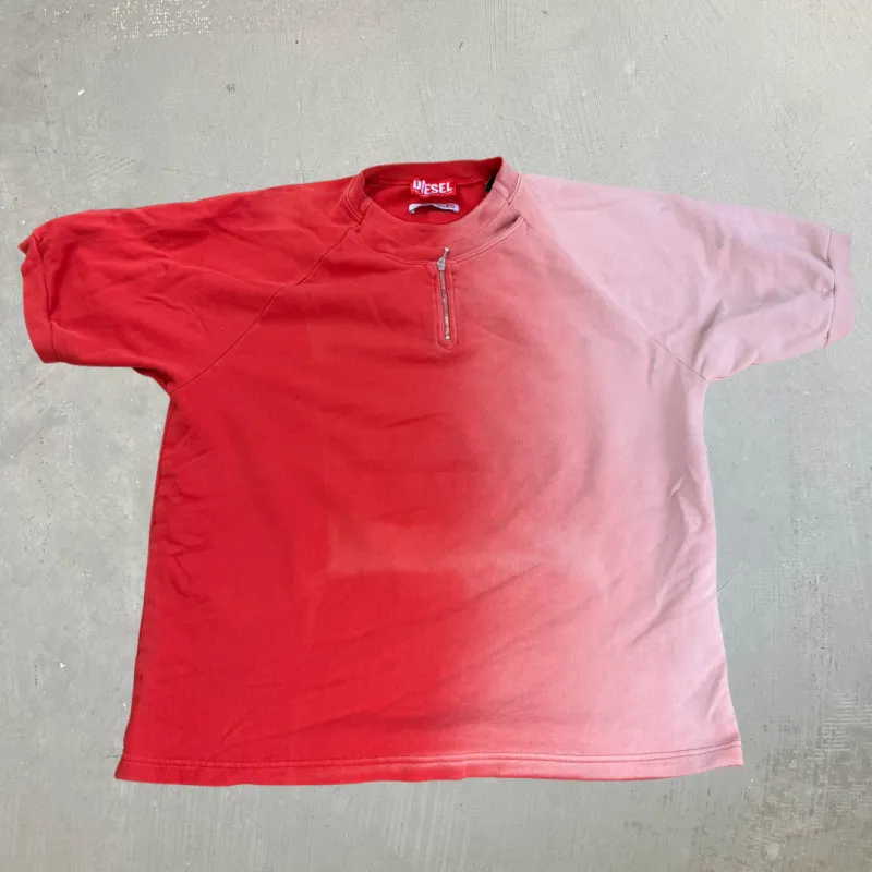 J- Vintage Diesel Two Tone Short Sleeve Zip Up Crewneck - XL made by HG Vintage