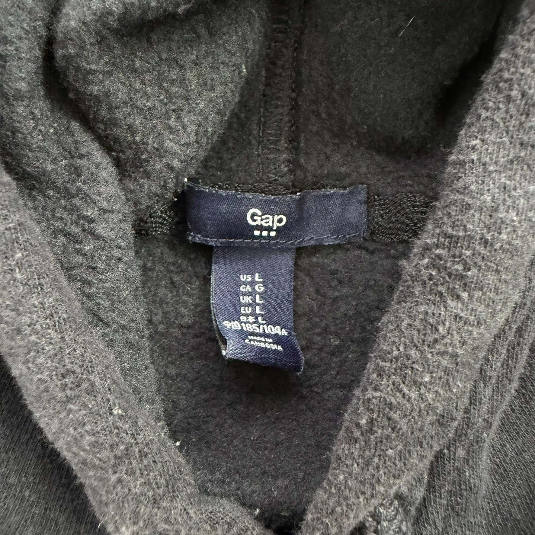 J- GAP Embroidered Text Black Hoodie - L sold by HG Vintage product image thumbnail 3