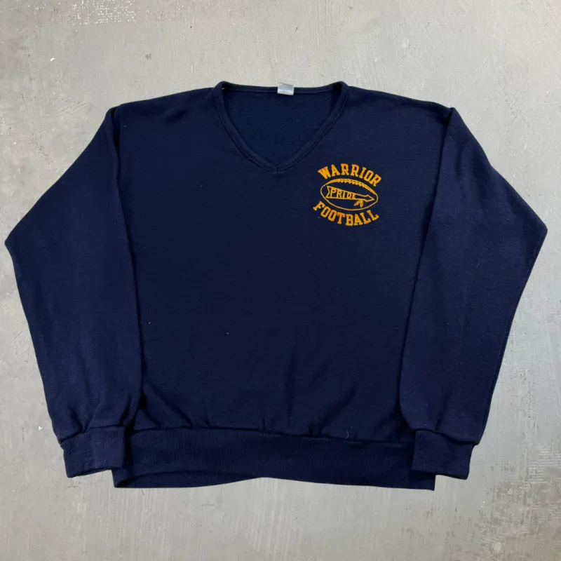 J- Vintage Champion Warrior Football Made In USA Knit Sweater - XL sold by HG Vintage