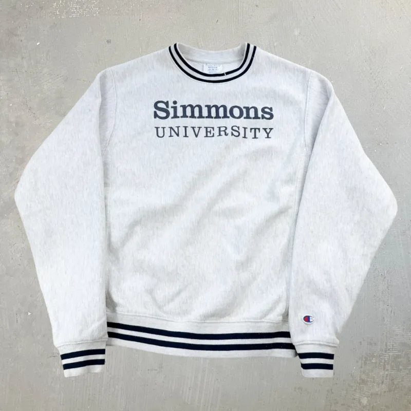 J- Vintage Champion Reverse Weave Simmons University Crewneck - M sold by HG Vintage