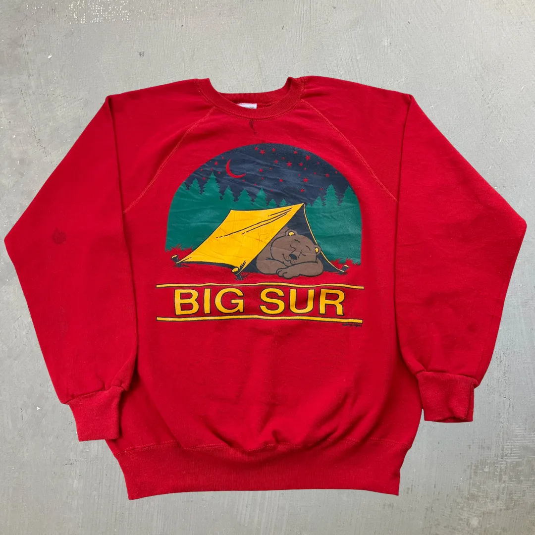 J- Vintage Big Sur California Bear Camping Graphic Lee Made In USA Crewneck - XL sold by HG Vintage