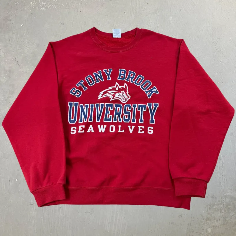 J- Vintage Stony Brook University Sea Wolves Graphic Crewneck - M made by HG Vintage