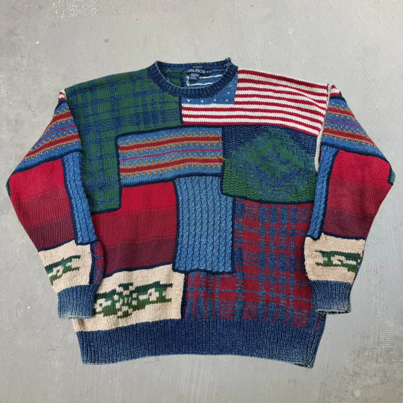 J- Vintage Nautica Patterned Knit Sweater - M sold by HG Vintage