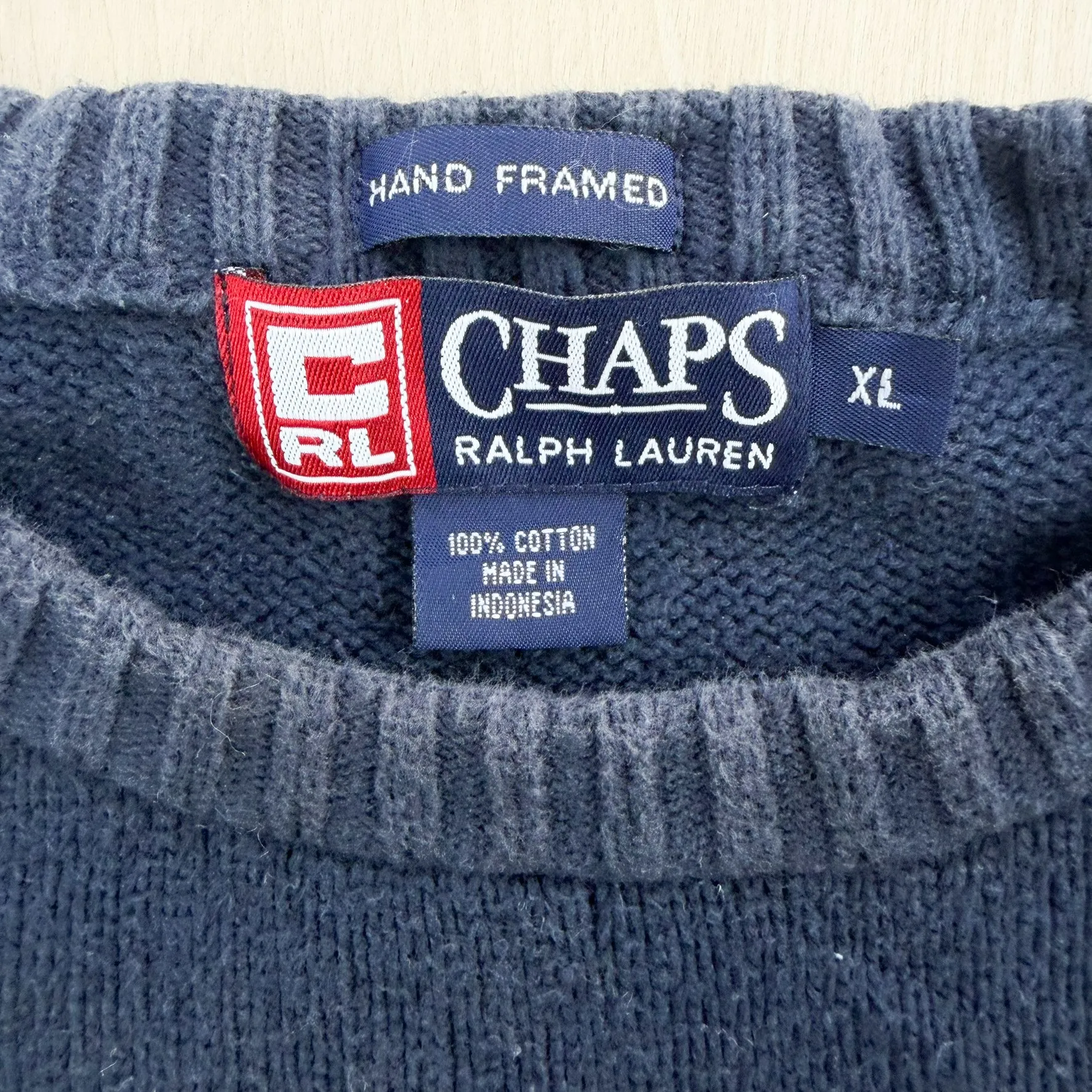 J- Vintage 90s Chaps Ralph Lauren American Flag Knit Sweater - XL sold by HG Vintage product image thumbnail 3