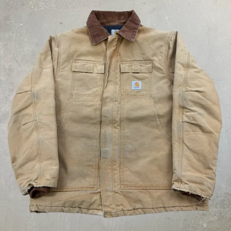 F- Vintage Carhartt Tan Quilt Lined Zip Up Work Jacket - 2XL sold by HG Vintage