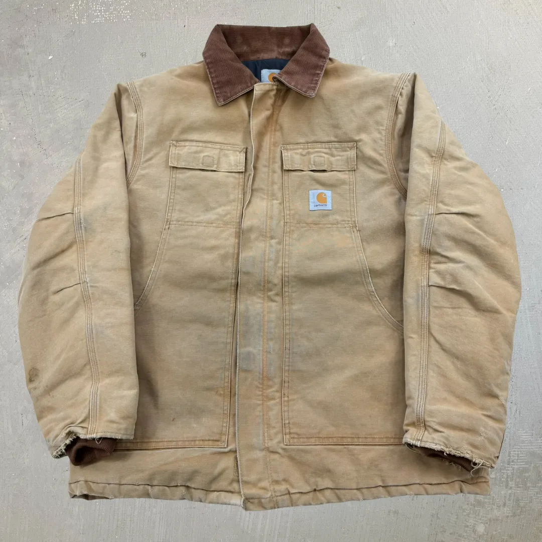 F- Vintage Carhartt Tan Quilt Lined Zip Up Work Jacket - 2XL sold by HG Vintage