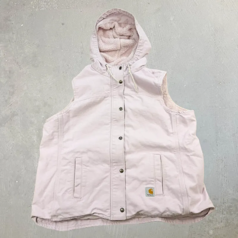 F- Carhartt Sherpa Lined Hooded Workwear Vest - 2XL sold by HG Vintage