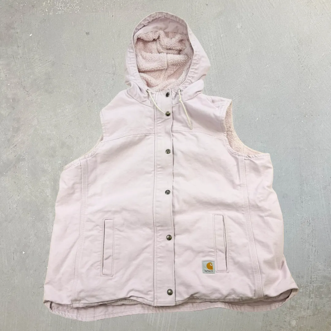 F- Carhartt Sherpa Lined Hooded Workwear Vest - 2XL sold by HG Vintage