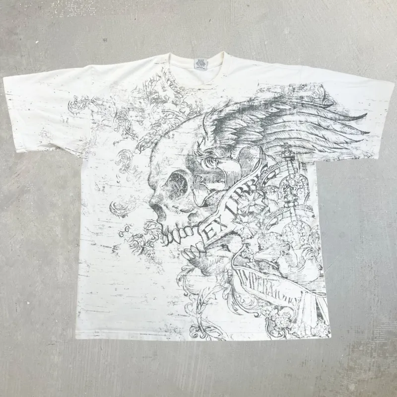 F- Vintage Club 21 Skull Tattoo Graphic Tee - XL sold by HG Vintage