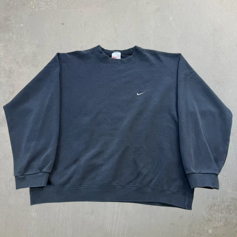 F- Vintage 90s Nike Black Embroidered Swoosh Crewneck - XL sold by HG Vintage