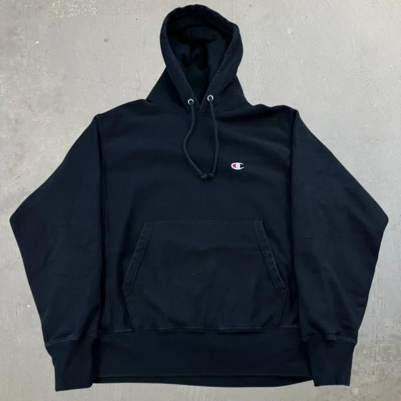 F- Champion Black Reverse Weave Hoodie - M sold by HG Vintage
