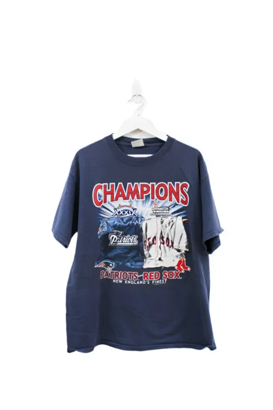 Z - 2005 Boston Red Sox & Patriots Jerseys Champions Tee sold by HG Vintage