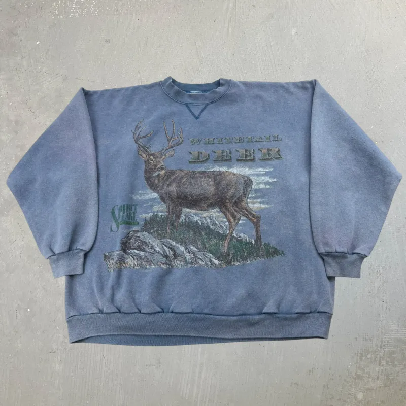J- Vintage Spirit Lake Outfitters White Tail Deer Made In USA Crewneck - XL made by HG Vintage