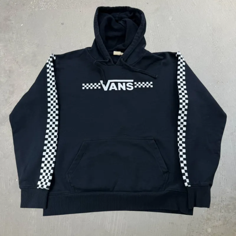 J- Vans Text & Checkerboard Hoodie - M sold by HG Vintage