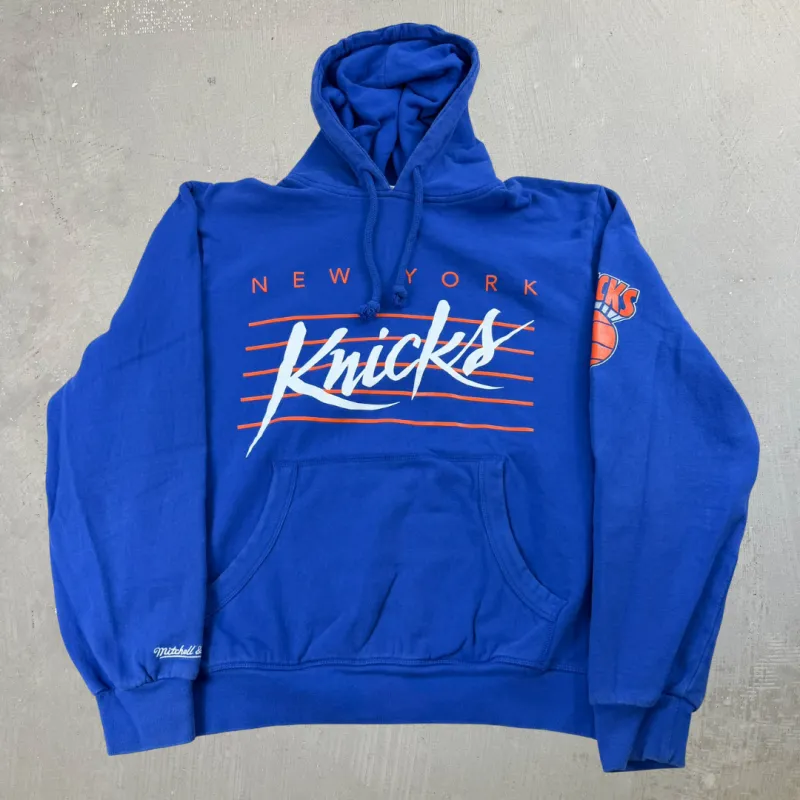 J- New York Knicks NBA Mitchell & Ness Text Hoodie - L sold by HG Vintage