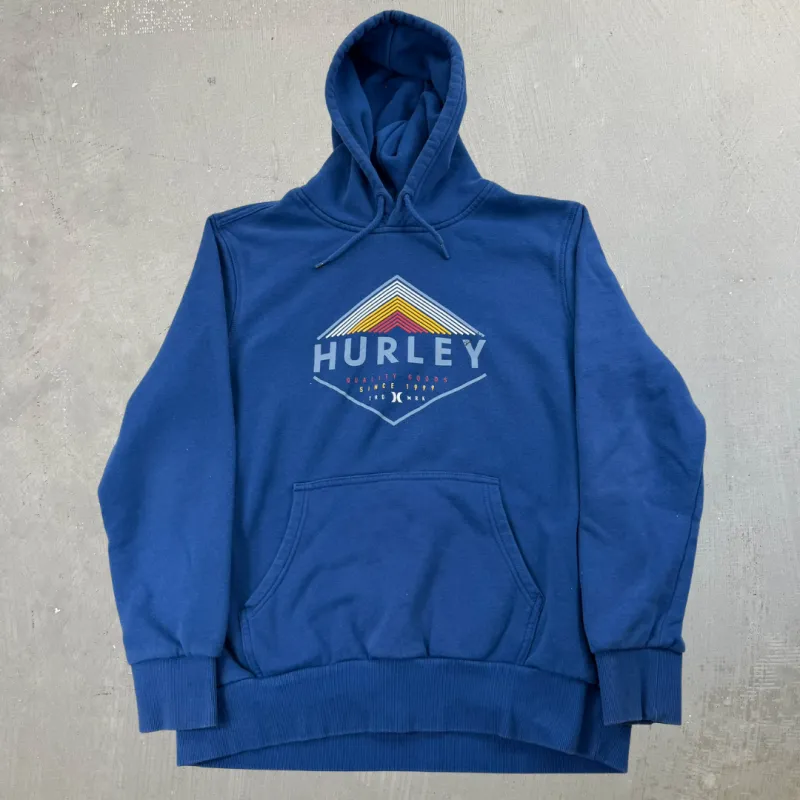 J- Hurley Blue Text & Graphic Hoodie - L sold by HG Vintage