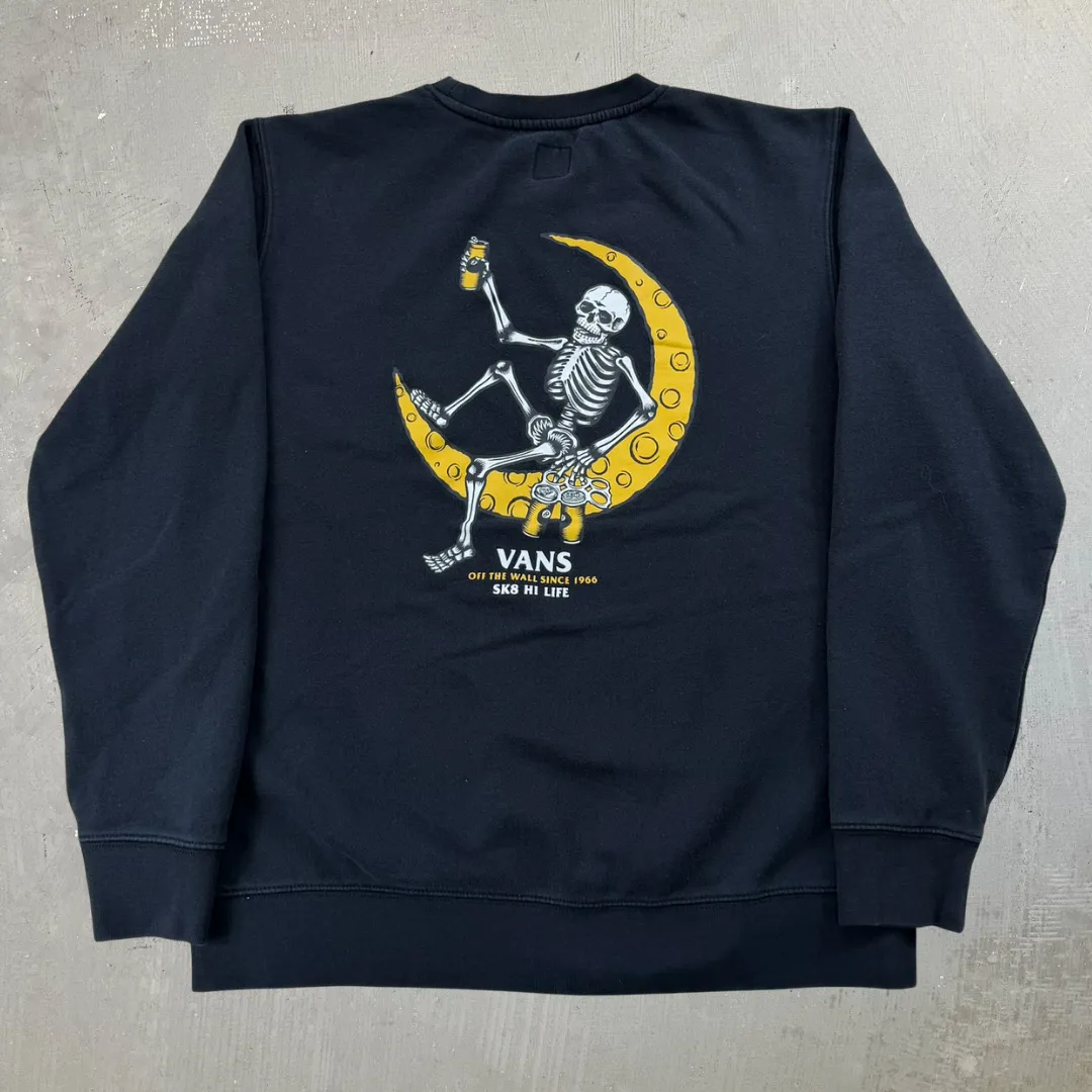 J- Vans Skeleton Cans & Moon Crewneck - L sold by HG Vintage product image thumbnail 3