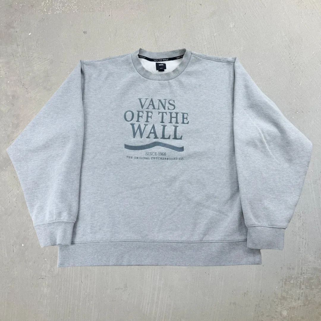 J- Vans Off The Wall Embroidered Text Crewneck - L sold by HG Vintage