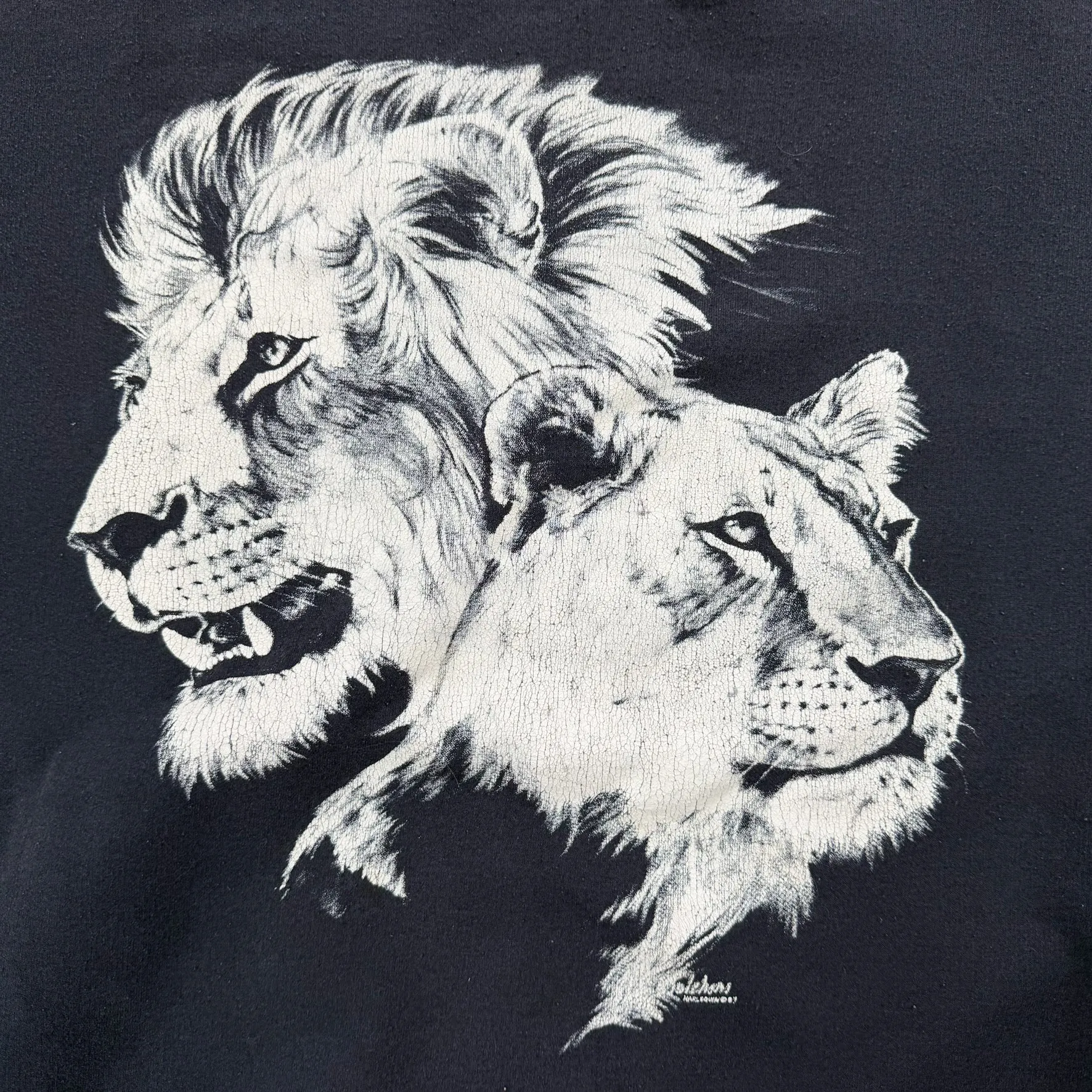 J- Vintage '84 Lion & Lioness Animal Graphic Crewneck - XL sold by HG Vintage product image thumbnail 2
