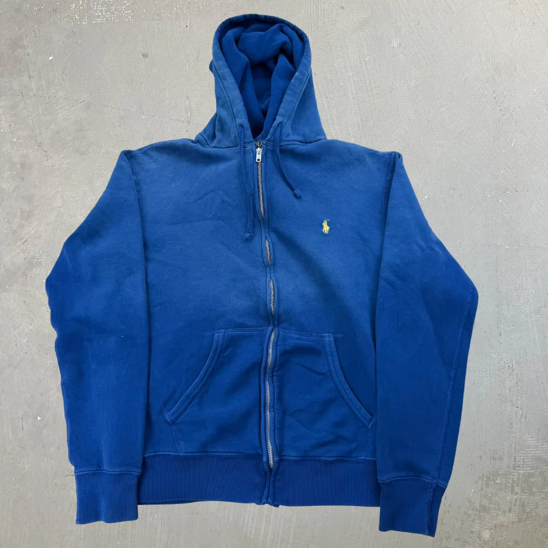 J- Vintage Polo Ralph Lauren Blue Embroidered Zip Up Hoodie - M sold by HG Vintage