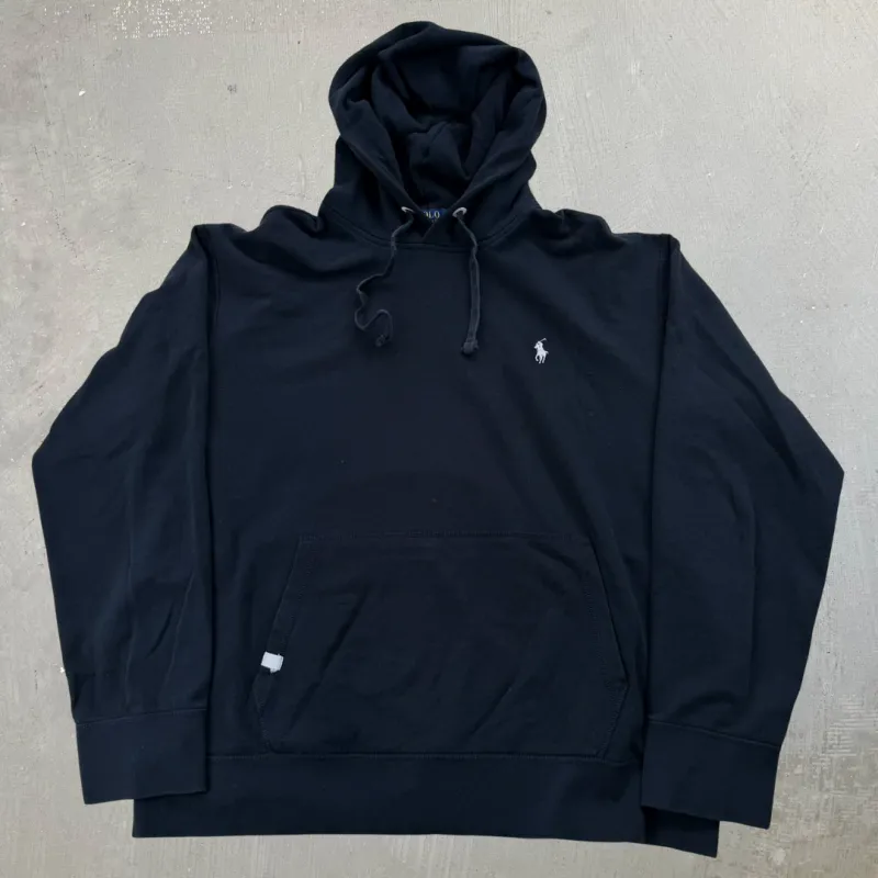 J- Vintage Polo Ralph Lauren Black Embroidered Hoodie - XL sold by HG Vintage