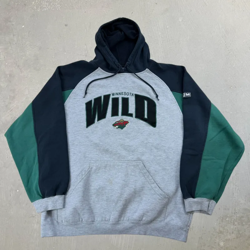 J- Minnesota Wild NHL CCM Embroidered Text & Logo Hoodie - L sold by HG Vintage