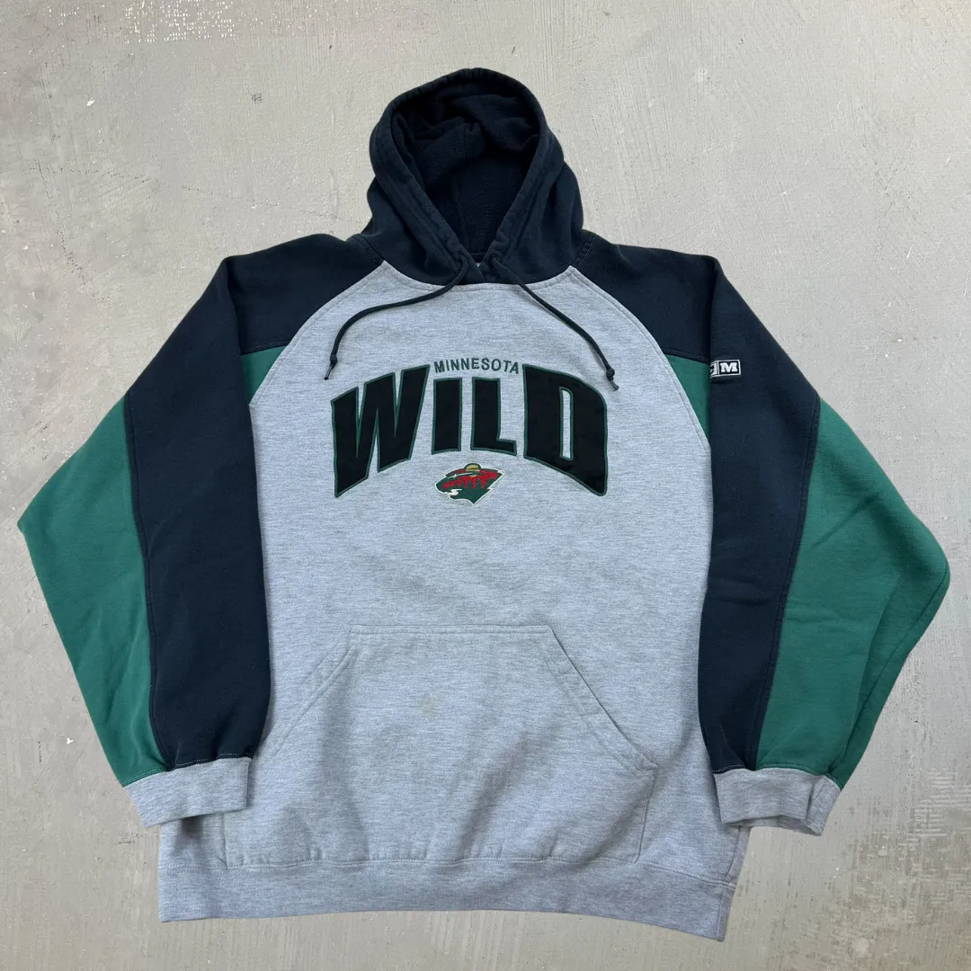 J- Minnesota Wild NHL CCM Embroidered Text & Logo Hoodie - L sold by HG Vintage