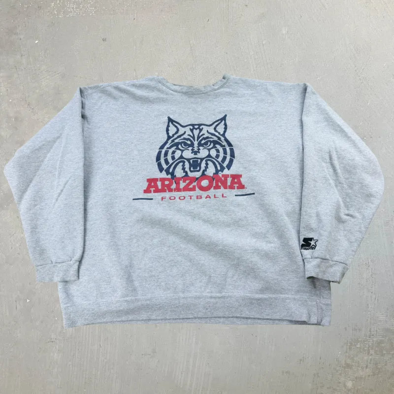 J- Vintage Arizona Wildcats Football Starter Logo & Text Made In USA Crewneck - XL made by HG Vintage