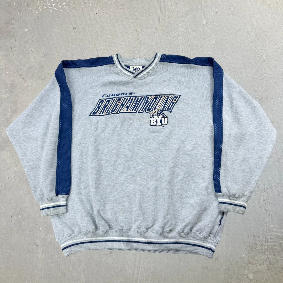 J- Vintage Brigham Young Cougars Lee Embroidered Text Crewneck - XL sold by HG Vintage