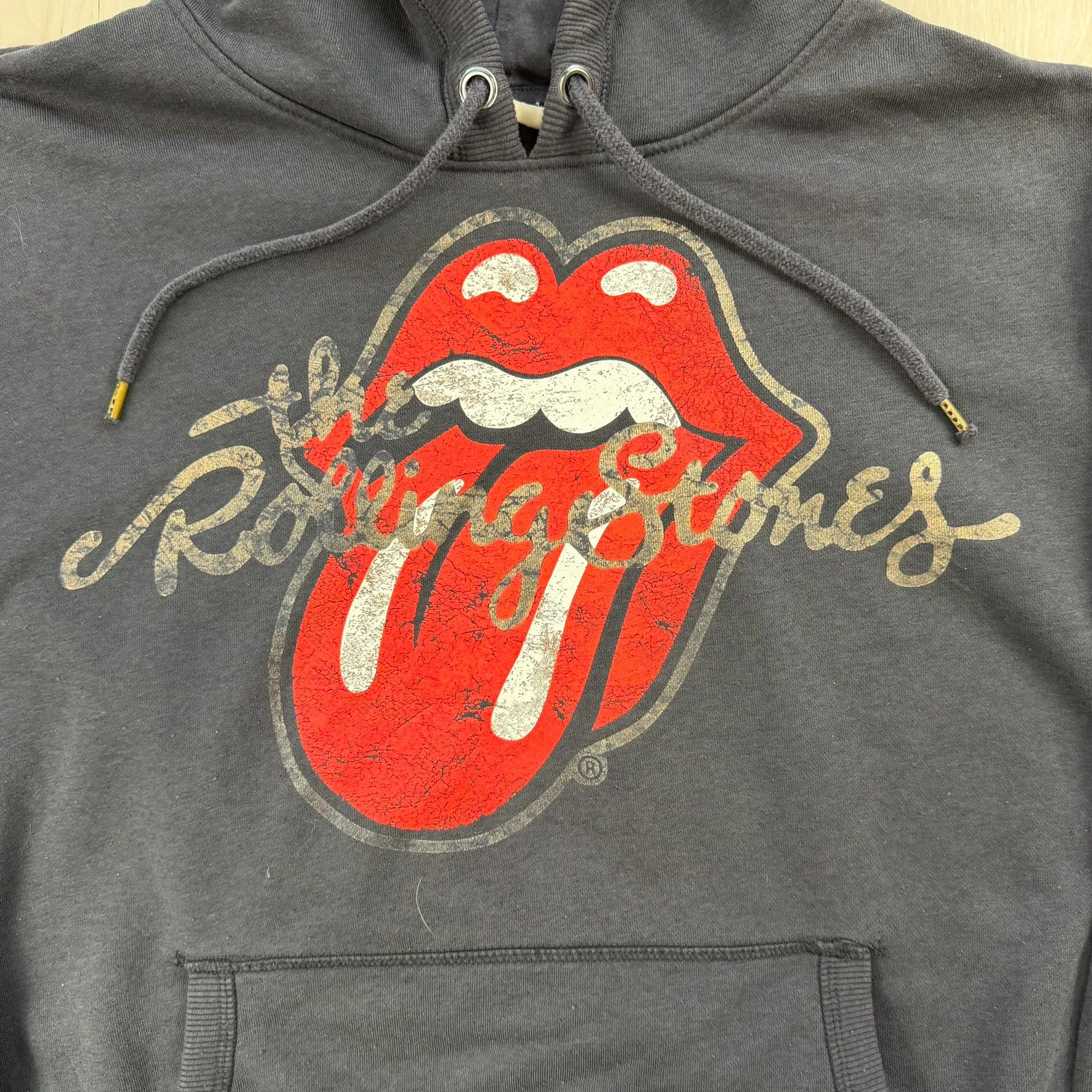 J- Rolling Stones Logo & Text Reprint Graphic Hoodie - L sold by HG Vintage product image thumbnail 2