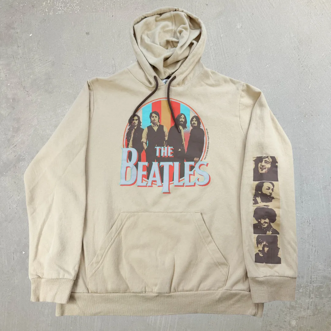 J- The Beatles Picture & Text Reprint Graphic Hoodie - M sold by HG Vintage