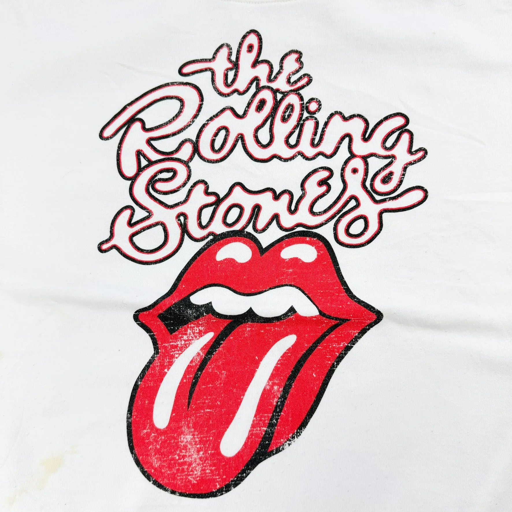 J- Rolling Stones Text & Logo White Reprint Graphic Crewneck - XL sold by HG Vintage product image thumbnail 2