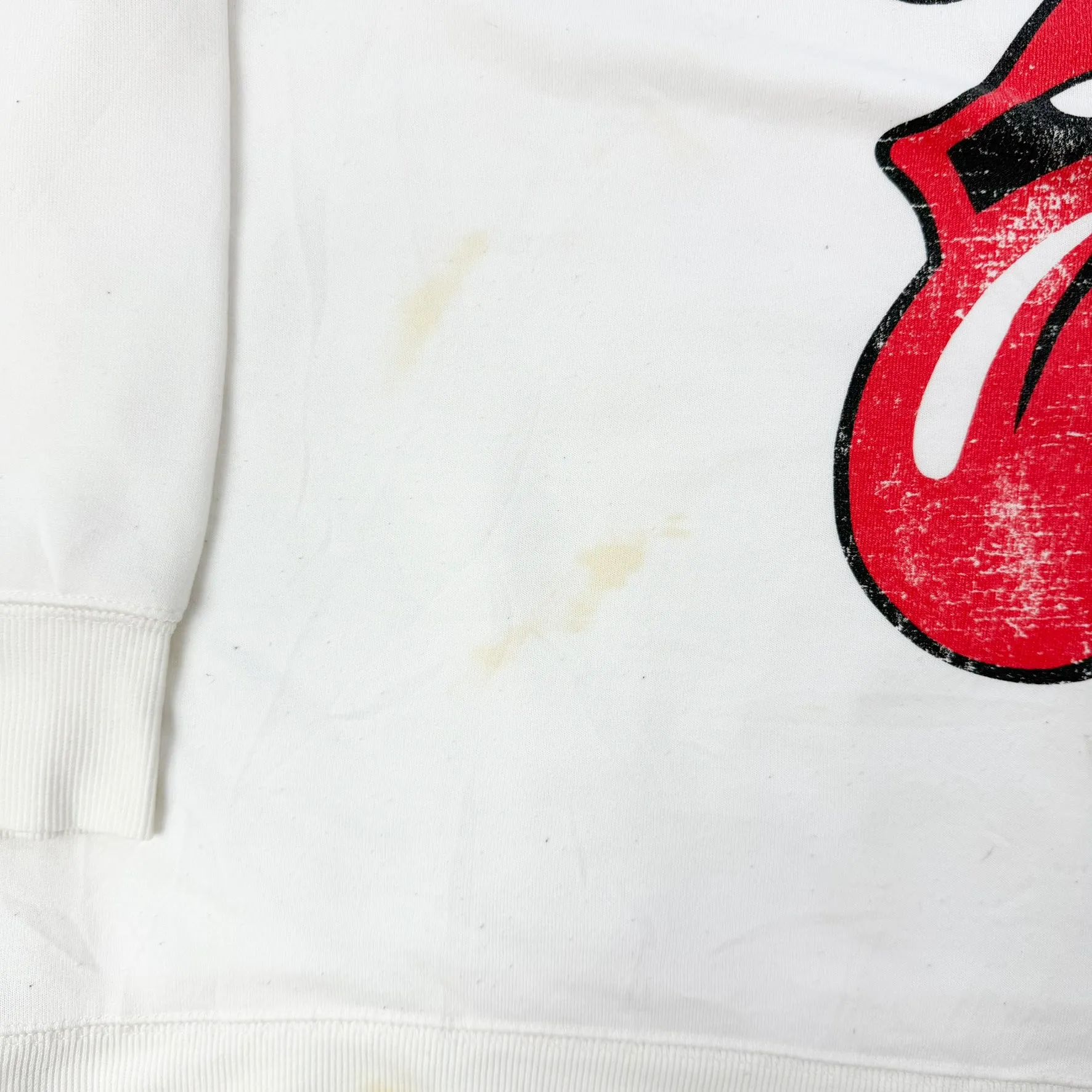 J- Rolling Stones Text & Logo White Reprint Graphic Crewneck - XL sold by HG Vintage product image thumbnail 3