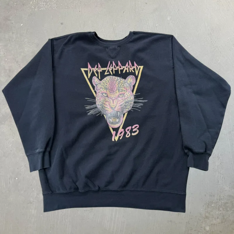 J- Def Leppard Pyromania Reprint Graphic Crewneck - XL sold by HG Vintage