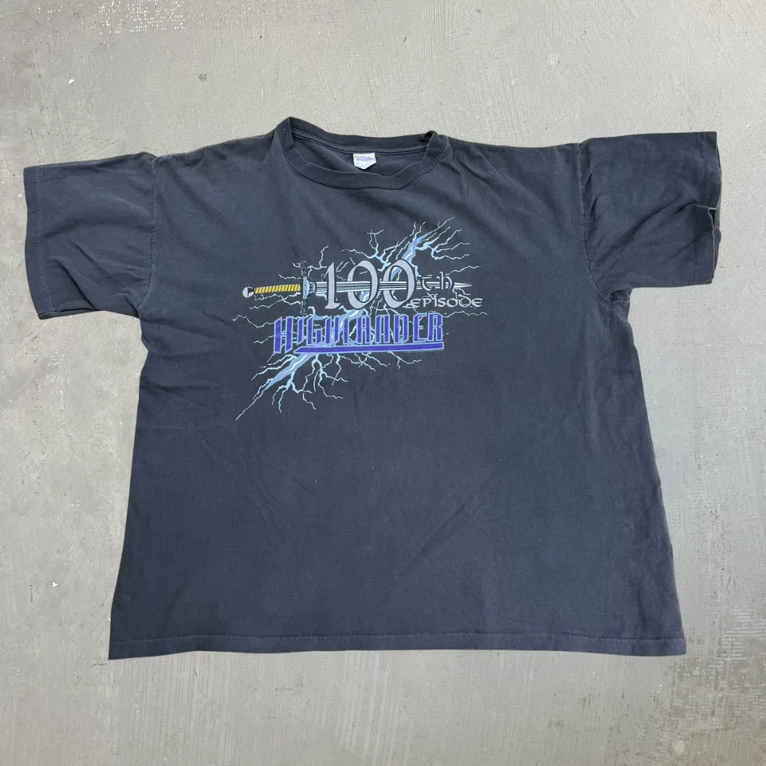 J- Vintage Highlander 100th Episode Graphic Single Stitch Tee - 2XL sold by HG Vintage