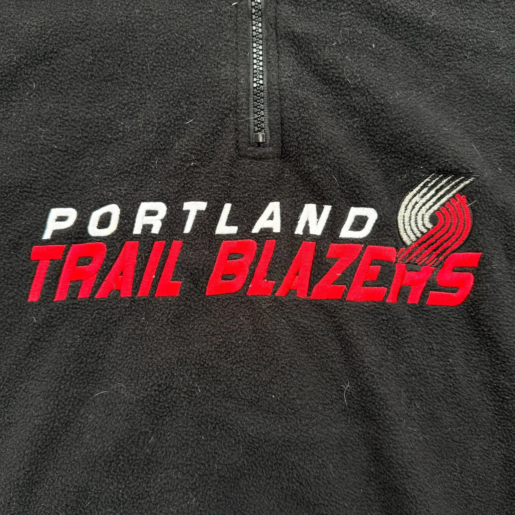 J- Portland Trailblazers NBA Adidas Embroidered Text Logo Quarter Zip Polar Fleece- XL sold by HG Vintage product image thumbnail 2