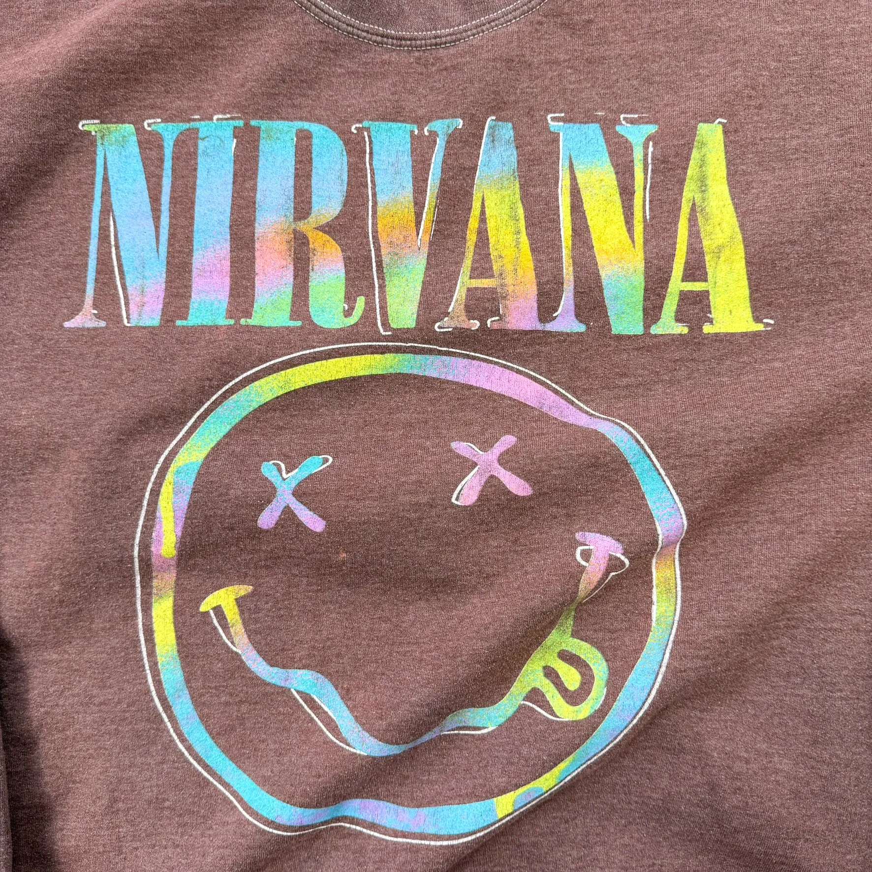 J- Nirvana Smiley Face Brown Reprint Graphic Crewneck - M sold by HG Vintage product image thumbnail 2