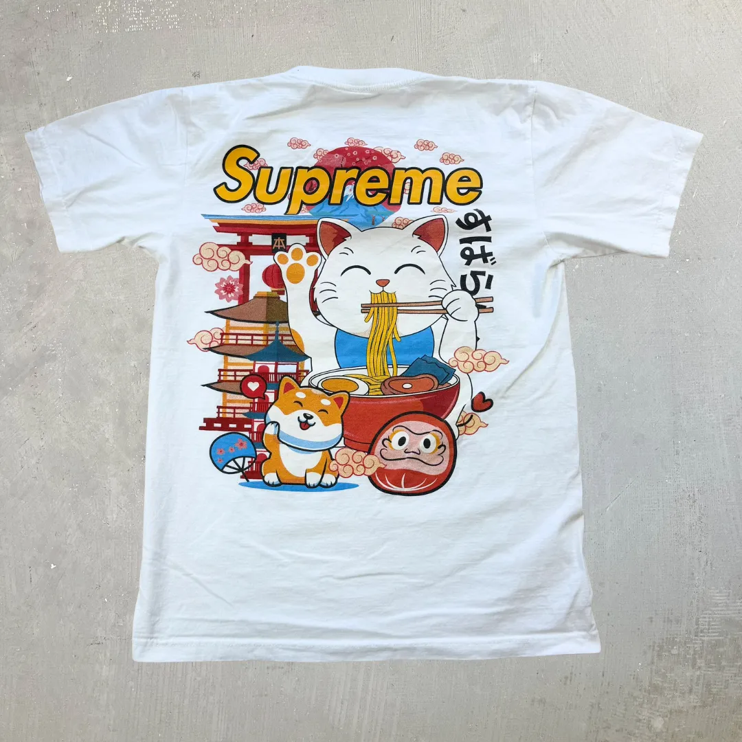 J- Bootleg Supreme Cat & Ramen Graphic Tee - M sold by HG Vintage product image thumbnail 3