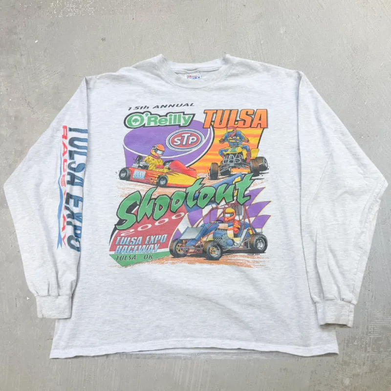J- Vintage '00 15th Annual O'Reilly Tulsa STP Shootout Long Sleeve Tee - XL made by Nascar